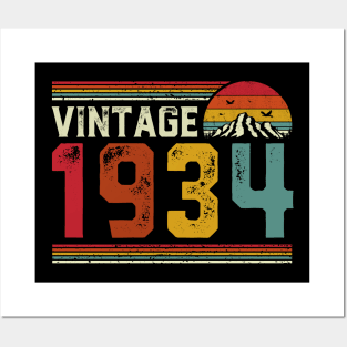 Vintage 1934 Birthday Gift Retro Style Posters and Art